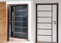 ADLO - Exteriérové Termo dvere, dvojfarebné, zvislé madlo Oblé, rozmer 90cm x 210cm