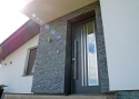 ADLO - Bezpečnostné Termo dvere Tesim, Presklené PS370, atyp madlo, povrch dverí RAL 7015 